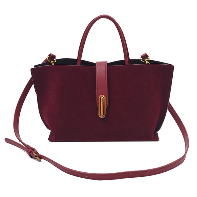 Diseñador Bolso Mujeres Faux Suede Tote Bag Zip Cierre Commuting