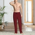 thumbnail image 2 of Sikiie Burgundy Floral Pajama Pants Men, PJ Bottoms, Sleep & Lounge Pants-X-Large, 2 of 6