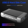 thumbnail image 3 of Gabinete De Unidad Óptica Caja de disco duro externo de 5,25 pulgadas USB 3.0/2.0 a HDD SATA (enchufe USB 3.0 de EE. UU.) Sywqhk Para estrenar, 3 of 9