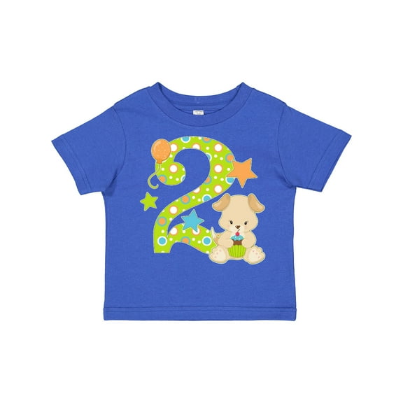 Inktastic Second Birthday with Cute Puppy and Stars Boys or Girls Toddler T-Shirt