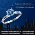 thumbnail image 3 of Gem Stone King 900 Platinum Persian Blue Moissanite Solitaire Engagement Ring for Women | 1.00 Cttw | Round 6.5MM | Gemstone Birthstone | Size 5, 3 of 7