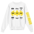 thumbnail image 4 of Batman 85th Mashup Logo Art Crew Neck Long Sleeve White Adult Sweatshirt-XXL, 4 of 5