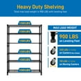 thumbnail image 4 of 6-Tier Metal Storage Shelves with Wheels, Wire Utility Shelves with Side Hook, Weight Capacity 900Lbs, Heavy Duty Organizer Rack for Home, Kitchen, Office, Bathroom, Pantry Room, Black, 4 of 8
