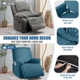 thumbnail image 4 of Funda para muebles TAOCOCO, funda elástica para sillón reclinable de 3 piezas, color turquesa, 4 of 8
