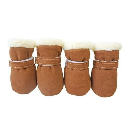 Skymirror 4Pcs Pet Shoes Solid Color Prevent Coldness Soft Sole Fashion Pet Dogs Sneakers Pet Product