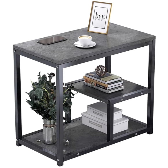 AKAK-ANTING Mesa Auxiliar Industrial de 3 Niveles,Mesa de Centro, Librero o Armario de Organizar Mesa de Café y Libros.Adecuado para salón, Oficina y hogar(60CMx30CMx6