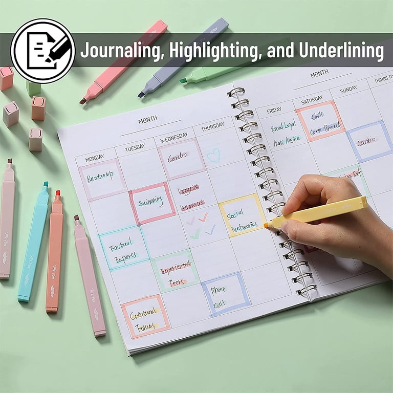 Pastel Highlighters Pens 12 Dual Tip Pastel Highlighters - No Bleed ...