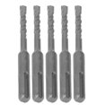 thumbnail image 4 of 5Pcs Rotary Hammer Drill Bit Cemented Carbide Tip Spiral 2 Flutes Impact Drill Bit for Brick Stone 110mm 6mm/0.24in Open Diameter, 4 of 5