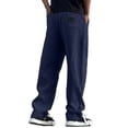thumbnail image 3 of Uwinwear Men's Track Sweatpants, Open Bottom Elastic Waist Casual Workout Pants Elastic Drawstring Long Pants Casual Loose Fit Trousers,Navy,XXL, 3 of 4
