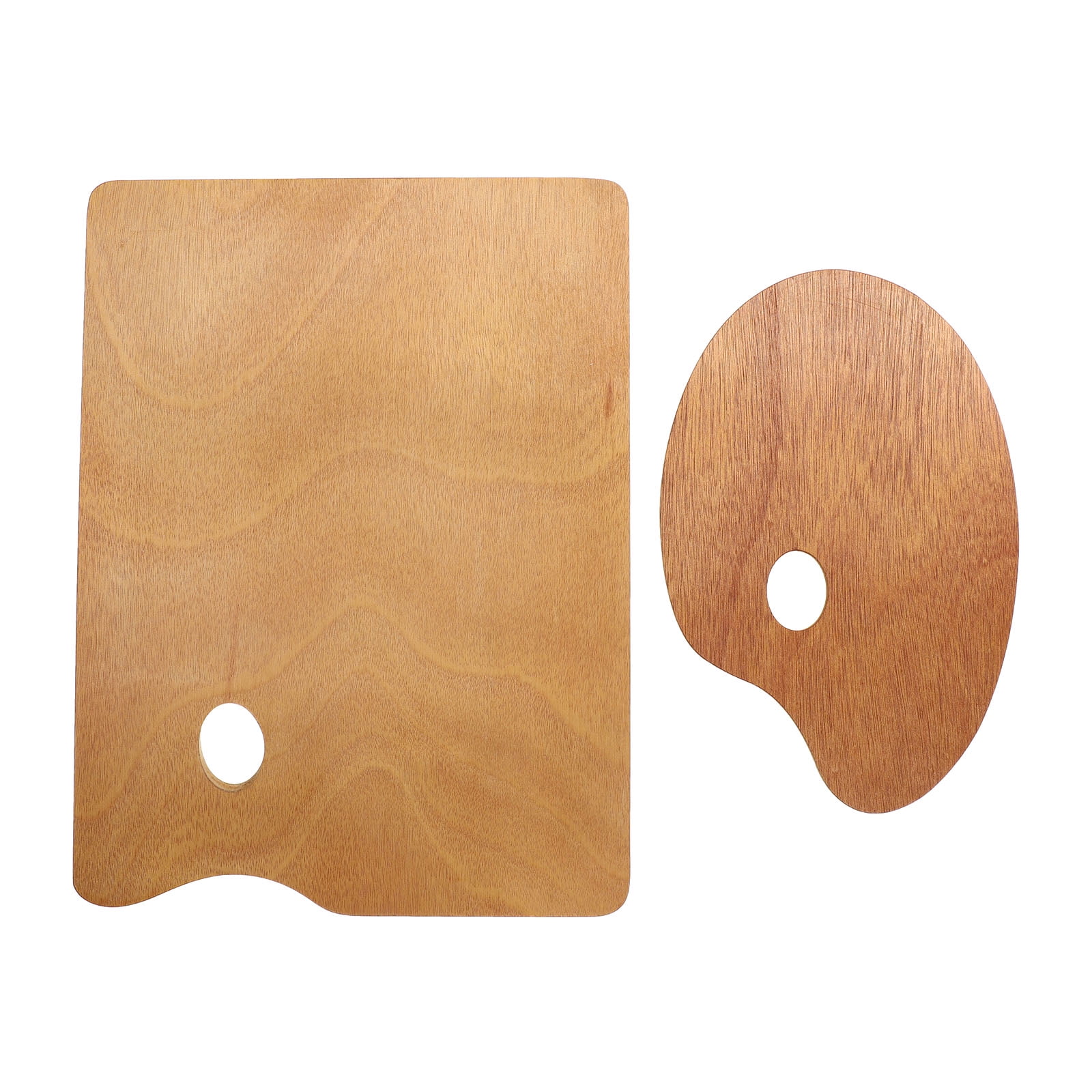WHAMVOX 2Pcs Wooden Painting Tray DIY Art Painting Plate Creative Color Mixing Plate