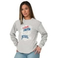 thumbnail image 3 of Love Faith Hope Christian Belief Women's Long Sleeve T Shirt Brisco Brands S, 3 of 6