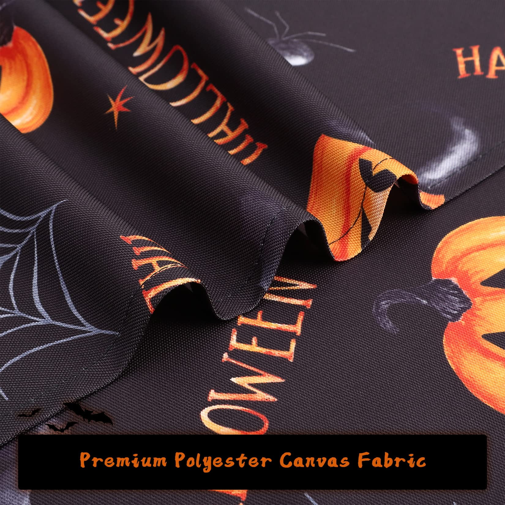  Tab Top Window Curtain,Happy Halloween Spiders- Web Black Tier  Curtains Panels Kitchen Valance 2 Drapes,Black White Pumpkin Ghost Face  Light Filtering Window Treatment for Bathroom Bedroom Cafe : Home & Kitchen