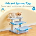 thumbnail image 5 of MWPO 15''H Multi-Step Pet Stairs for High Beds & Sofas, 3-Step Cat Stairs with 2 Toy Balls, Blue, 5 of 8