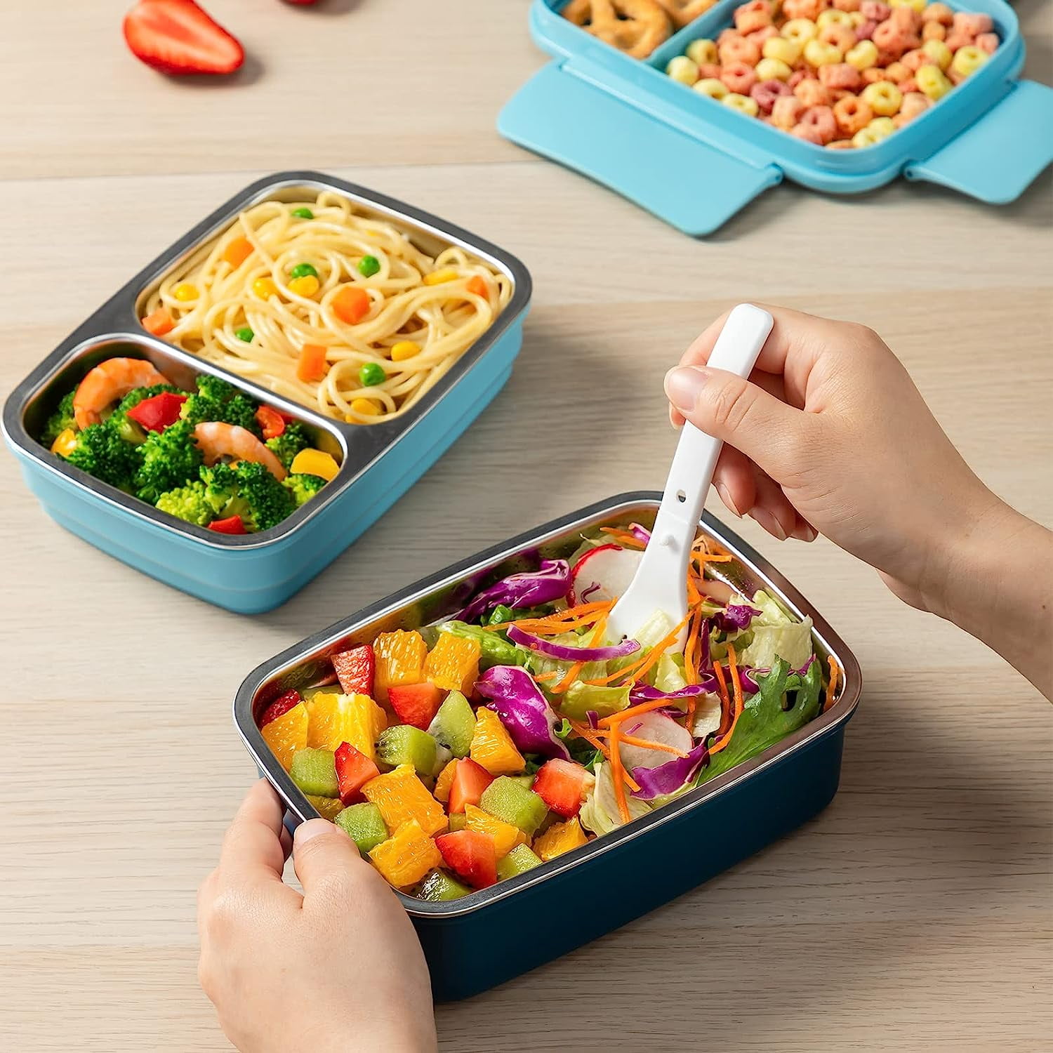 Stainless Steel Lunch Box for Adults, BPA-Free Metal Bento Box with (2  Compartments) - Leak Proof an…See more Stainless Steel Lunch Box for  Adults