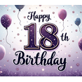thumbnail image 4 of Purple Balloons Happy Birthday Banner Decorative Design Milestone Celebration Birthday Backdrop for Birthday Party Celebration Indoor Decoration Event, 4 of 8