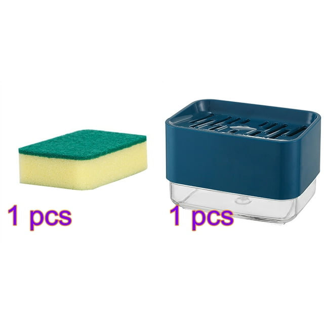2PCSSponge Holder Soap Press Pump Box Home Kitchen Cleaning Tool Kitchen Dishwashing Sponge Soap Dispenser Case Container