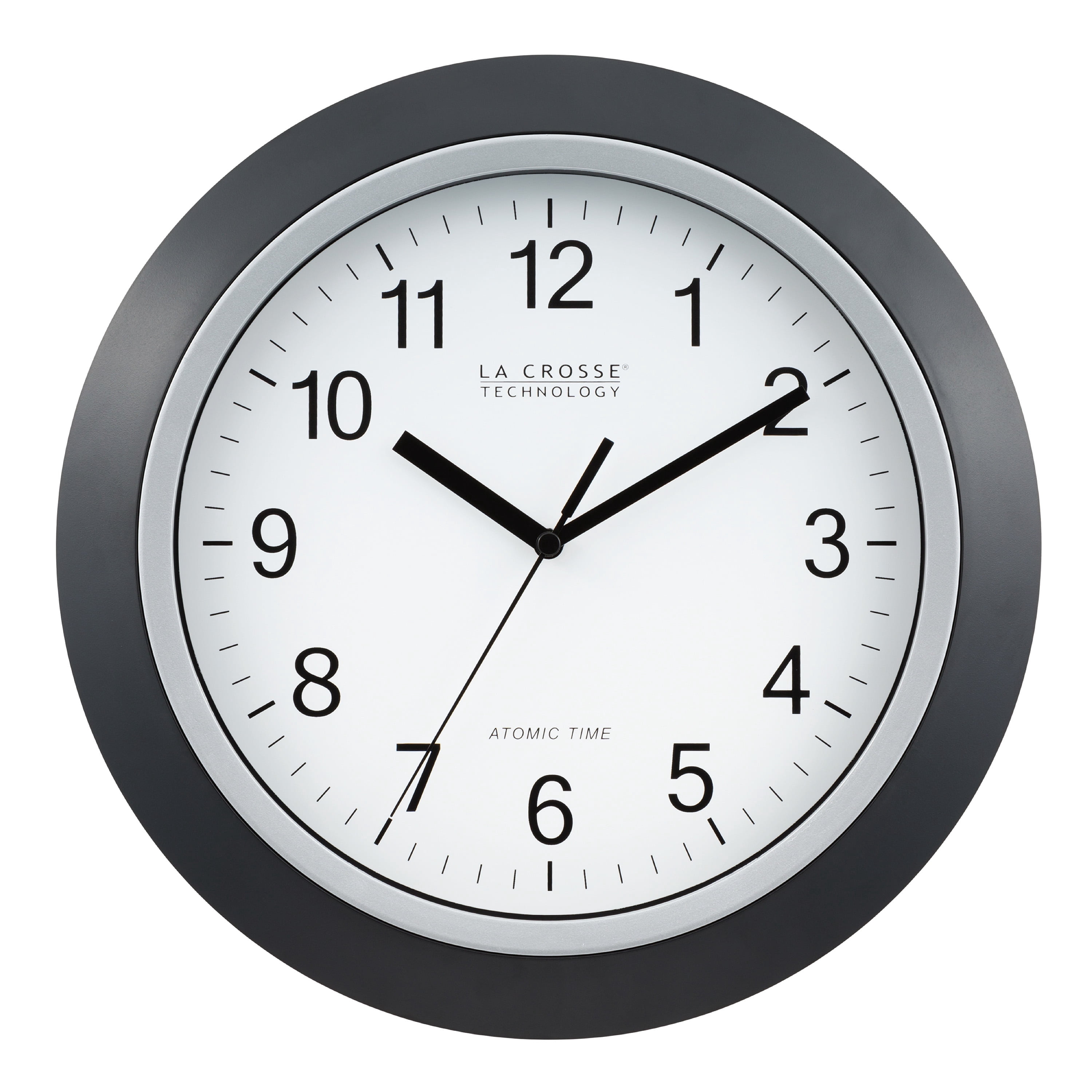 La Crosse Technology 12-Inch Atomic Analog Wall Clock, Black photo 1