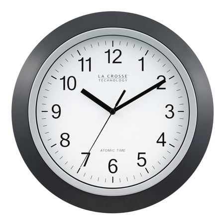 La Crosse Technology 12 Inch Classic Black Atomic Analog Wall Clock, WT-3129B