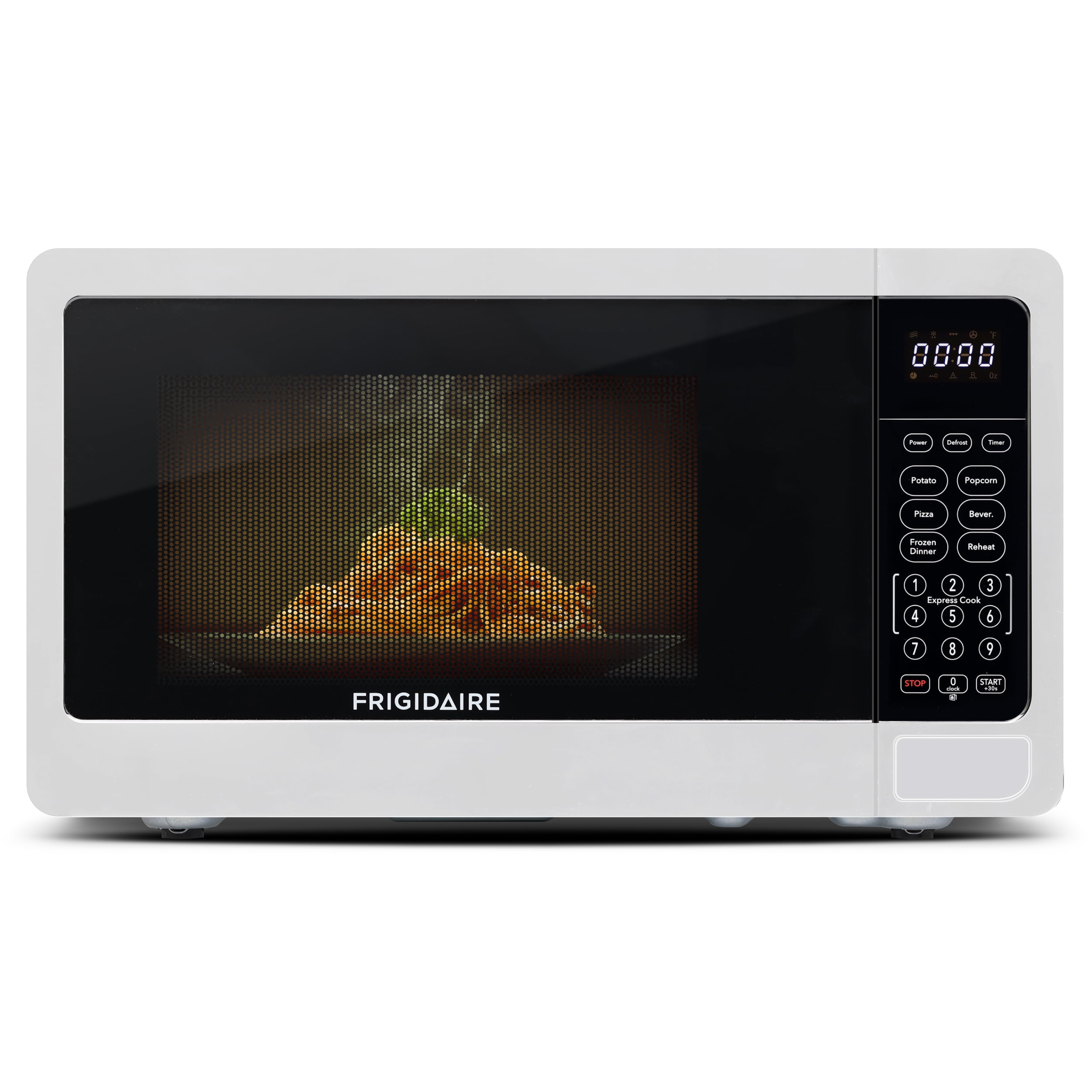 Frigidaire 0.7 Cu. Ft. Countertop Microwave Oven, 700 Watt Microwave with 10 Power Levels, White EMW733
