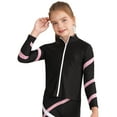 thumbnail image 5 of Hansber Girls Ice Skating Costume Dance Jacket Kids Sports Zip Up Coat Long Sleeve Yoga Pullover Tops Pink 12, 5 of 7