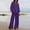 Purple, variant on Dgankt Two Piece Sets for Women Summer Casual Long Sleeved Round Neck Top/Loose Straight Tube with Pocket Long Pants Set,Size S-5XL