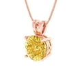 thumbnail image 2 of Clara Pucci 14K Rose Solid Hypoallergenic Gold 2Ct Yellow Zircon Round Brilliant Cut Solitaire Designer Necklace Pendant For April, 2 of 7