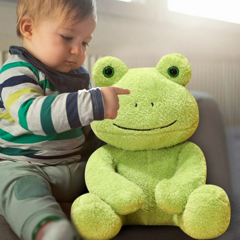 EUBUY Cute Cartoon Frog Stuffed Toy Children Birthday Plush Gift Frog Plush  Toy Green 35CM 