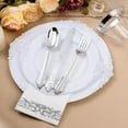 thumbnail image 4 of 175PCS Silver Plastic Dinnerware Sets for 25 Guests, Disposable Plate Sets with 25 Dinner Plates, 25 Dessert Plates, 75 Silverware, 25 Cups, 25 Napkins for Thanksgiving & Party & Wedding, 4 of 9