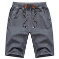 thumbnail image 2 of QPNGRP Mens Shorts Casual Drawstring Zipper Pockets Elastic Waist Darkgray 34, 2 of 4