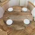 thumbnail image 3 of Round Fitted Tablecloth,Wooden, Elastic Edged Table Cover, Outdoor & Indoor, Picnic, Patio, Lodge Party Decor Present, Tablecloth Size 50"(Fit for 38.2"-42.1" Table), 3 of 4