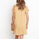 thumbnail image 4 of ICHUANYI Clearance Fashion Women Sexy Short Sleeve Skirt V-neck Ruffle Printing Button Mini Dresses(Yellow, S) Ichuanyi Ichuanyi, 4 of 8