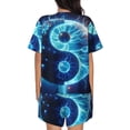 thumbnail image 6 of Fuzoiu Blue Yin And Yang Print Women's Short-Sleeved Pajama Set,Lounge Sleepwear Set,Womens Pajama Sets 2 Piece,Button-Up Top and Shorts with Pockets-XX-Large, 6 of 7