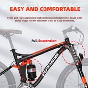 Full Suspension Mountain Bike, S7 Mountain Bike for Mens, 27.5 Inch Mens Mountain Bikes, 21 Speed, Shock Absorber, Disc Brakes, Adult for Mens Bicycle Multi-Spoke Orange
