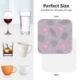 thumbnail image 6 of Picia Pink Flamingo Printed Leather Coasters for Drinks, 4" Drink Coasters Set of 4 for Tabletop Protection, Handmade Luxurious Home Décor and Housewarming Gift -Square, 6 of 6