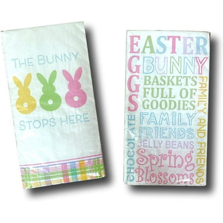 Pastel Easter Bunny Guest Towels 52 Paper Guest Towels/Napkins 8 in x 4 in., Paper Hand Towels, 2-ply | Bunny Easter Hand Towels, Fun Easter Napkins