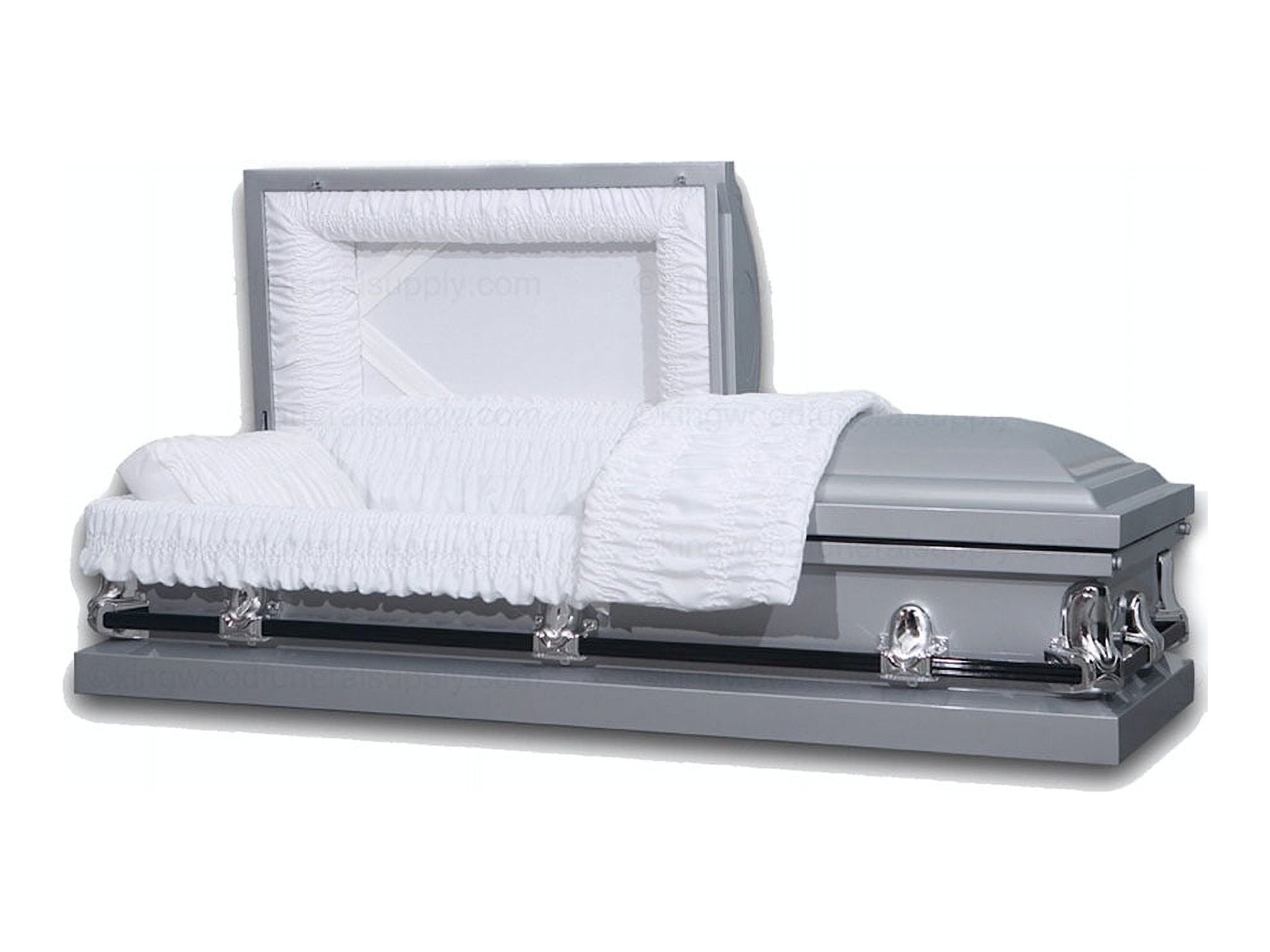 Free Shipping! Casket Emporium Monroe White 20 Gauge Non-Sealed