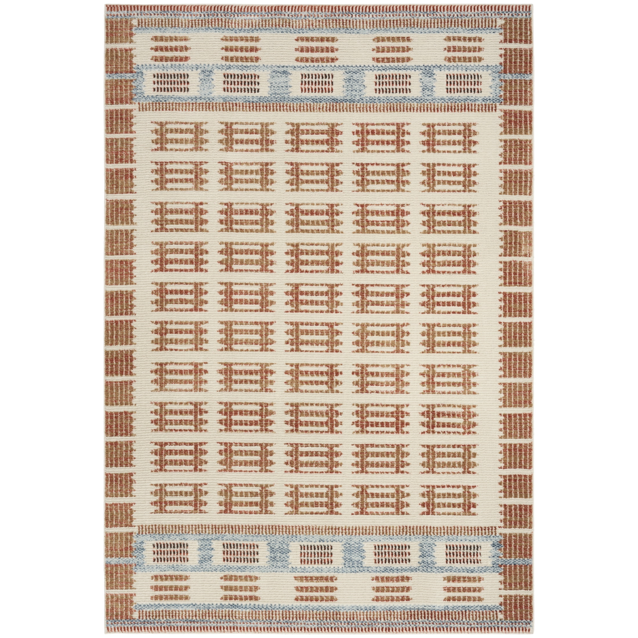 Nourison Nordic 3' x 5' Ivory Rust Modern Indoor Rug
