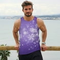 thumbnail image 6 of Balery Snowfall Sky White Purple Pattern Men's Workout Tank Top Gym Muscle Tee Fitness Bodybuilding Sleeveless T Shirt Quick Dry Fit Muscle Tank Top Slim-Fit Tank-Large, 6 of 7