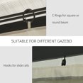 thumbnail image 4 of Outsunny 10' X 10' Universal Gazebo Sidewall Set with Panels,Hooks and C-Rings Included for Pergolas and Cabanas,Beige,Beige Polyester Garden Outdoor Canopies Gazebos Umbrellas Shades, 4 of 9