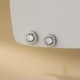 thumbnail image 6 of K-KED 925 Sterling Silver Earrings Cubic Zirconia Round Stud Earrings Jewelry-Gold, 6 of 7