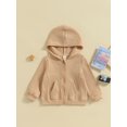 thumbnail image 2 of Bagilaanoe Toddler Baby Boy Hooded Jacket Solid Long Sleeve Zip-up Sweatshirt 12M 18M 24M 3T 4T 5T Kids Fall Casual Outwear, 2 of 8
