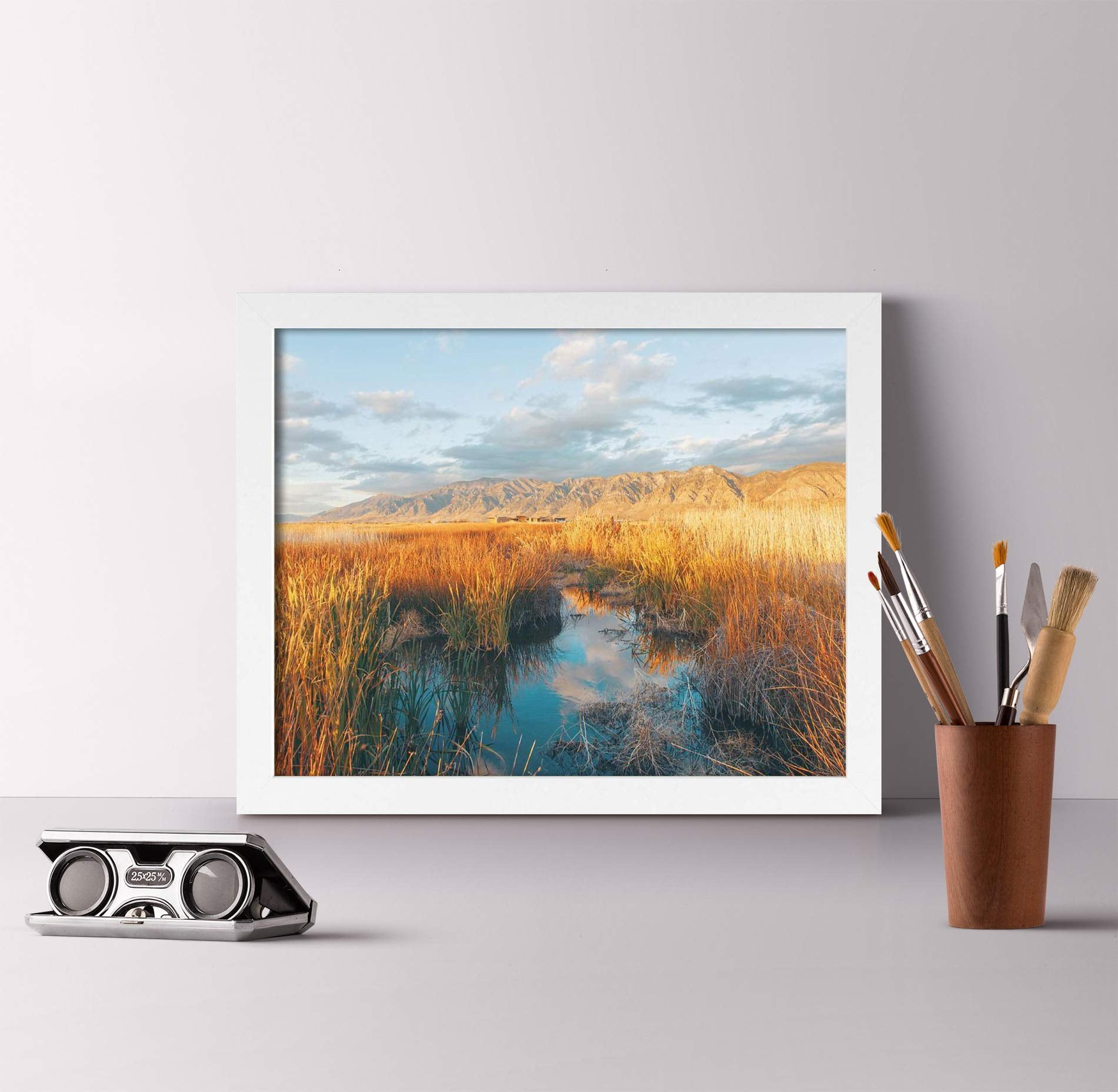 Golden State Art 11x14 White Gallery Wall Picture Frames Matted to 8x10, Set of 4
