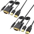 thumbnail image 1 of Cable adaptador VGA a HDMI AKWOR de 1,8 m, 1080p, audio, paquete de 2, 1 of 7