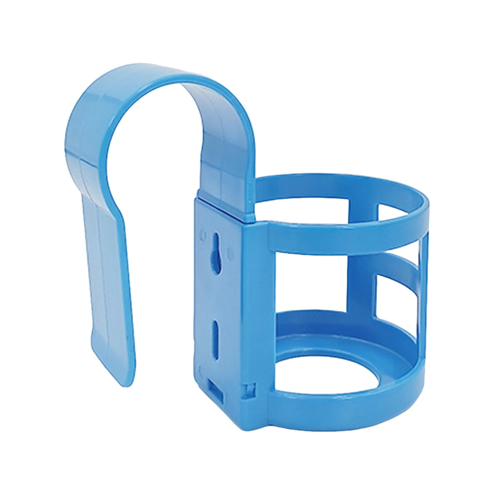 4 Portavasos Piscina Desmontables | Soporte Bebidas Junto A Piscina, Plástico Azul, 8.5x13.5 Cm