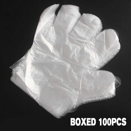CBD PE Glove Plastic Clear Disposable Gloves for Food Cleaning Catering Beauty 100 PCS