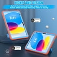 thumbnail image 6 of Feishell Case for iPad 10th Generation 10.9" 2022,Built-in with Kickstand,Three Layers Hybrid Heavy Duty Shockproof Rugged Impact Resistant Drop Protection Case Cover,Orange+Blue, 6 of 9