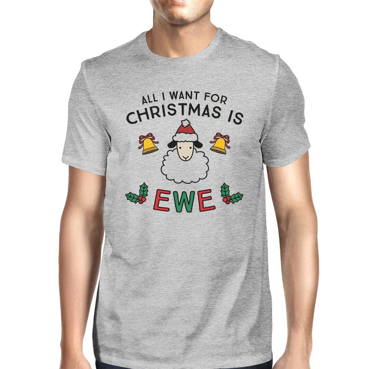 Details about   All I Want For Christmas Is Ewe Mens White Shirt 