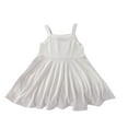 thumbnail image 2 of NJDVHB Robe d'Été pour Tout-Petit, Robe de Plage pour Fillette, Robe de Fête pour Fille, Robe Sans Manches Imprimée pour Fille, Robe de Princesse à la Mode et Décontractée, Blanc, 80, 2 of 3