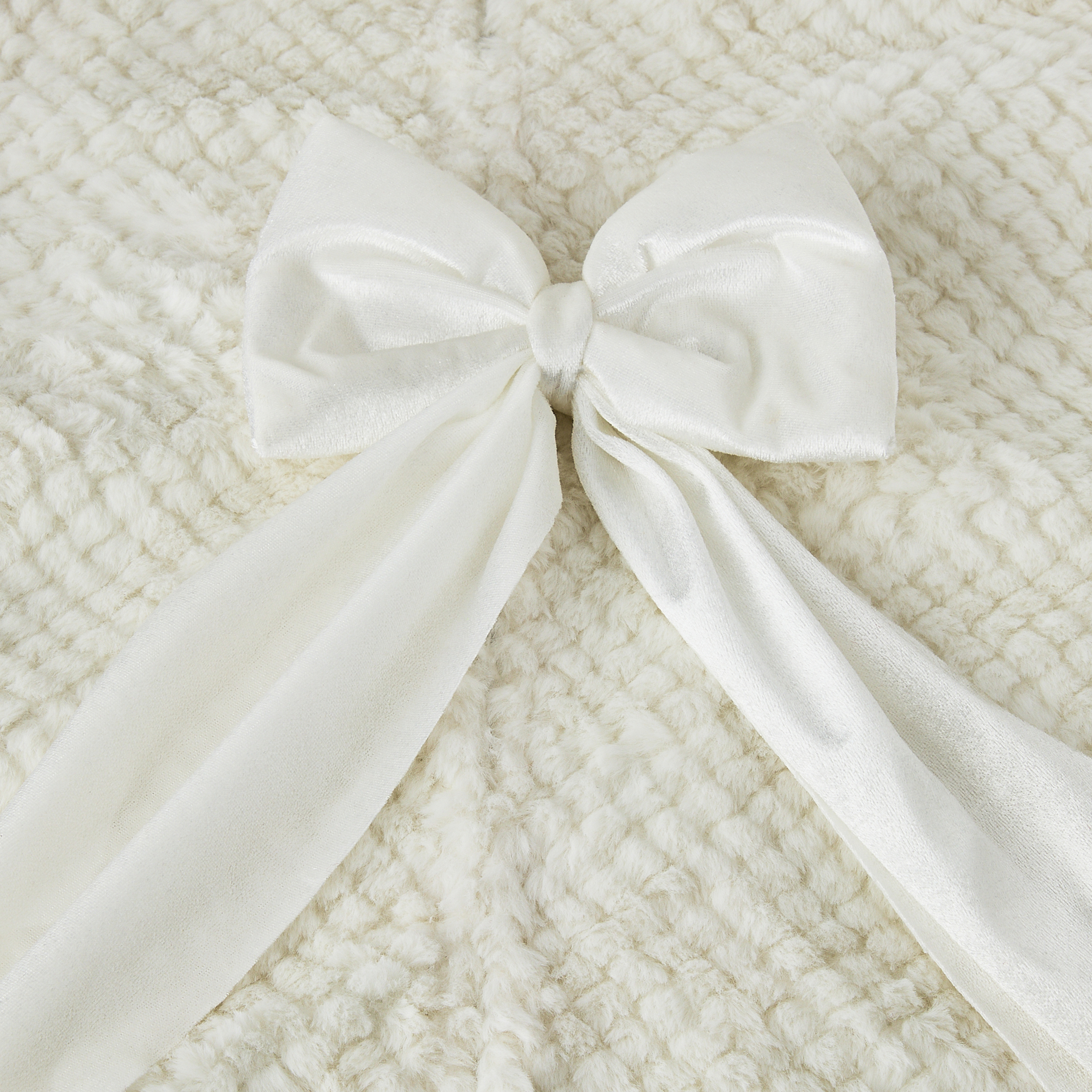 White Fur Christmas Tree Skirt, 56", by My Texas House