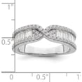 thumbnail image 3 of Sterling Silver Rhodium Plated Cz Band (Size 7) Made In China qr7258-7, 3 of 5